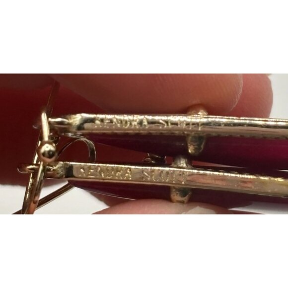 Kendra Scott Burgundy Earrings in Gold - Picture 5 of 9